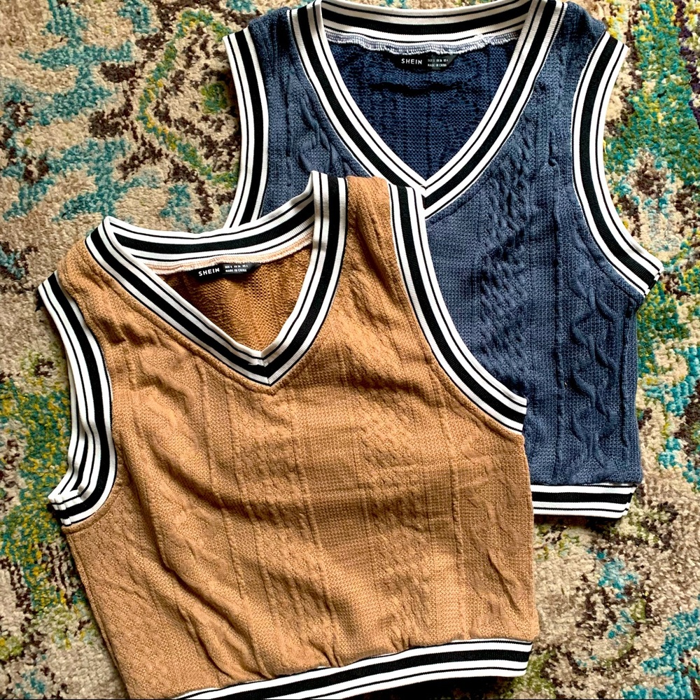 2 Jersey Preppy CropTop Tanks